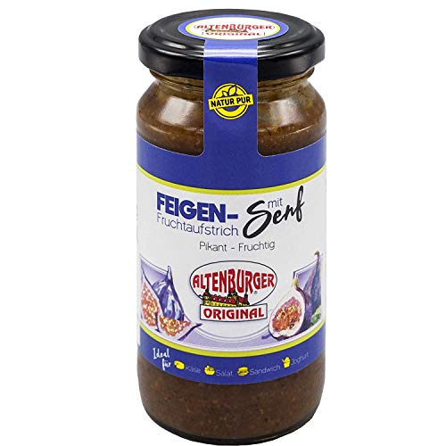 Altenburger Original Feigen-Fruchtaufstrich mit Senf 190 ml, mit 80% hausgemachter Feigenkonfitüre und 20% Senf, glutenfrei von Altenburger Original