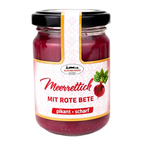 Altenburger Original Meerrettich mit Rote Bete, 140g im Glas, pikant-scharfer Genuss passend zu Fisch und Käse, auch als Dip geeignet von Altenburger Original