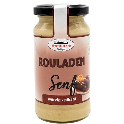 Altenburger Original Rouladen Senf (200 ml Glas), mittelscharfer, würzig-pikanter Senf für Rouladen und deftige Spezialitäten von Altenburger Original