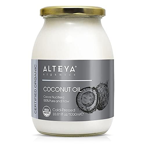 Alteya Bio Extra Virgin Kokosöl (Cocos Nucifera) 1000 ml - 100% USDA-zertifiziertes reines natürliches Körperbutter - für den Körper,der Haare und der Lippenpflege von Alteya