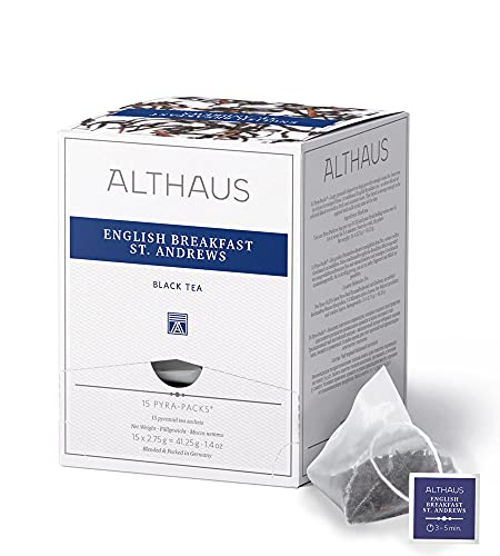 Althaus Tee ENGLISH BREAKFAST ST. ANDREWS ⋅ Schwarzer Tee im Pyramidenbeutel ⋅ PYRA PACK ⋅ Naturbelassener Frühstückstee ⋅ 15 x 2,75g von Althaus