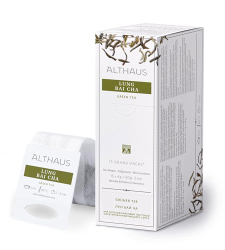 Althaus Tee LUNG BAI CHA ⋅ Grüner Tee im großen Teenetz ⋅ GRAND PACK ⋅ Chinesische Grünteespezialität ⋅ 15 x 4g von Althaus