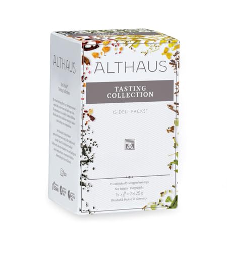 Althaus Tee TASTING COLLECTION Deli Pack ⋅ 15 Teesorten im klassischem Teebeutel ⋅ Probierbox ⋅ Set Teeverkostung ⋅ optimal zum Verschenken von Althaus