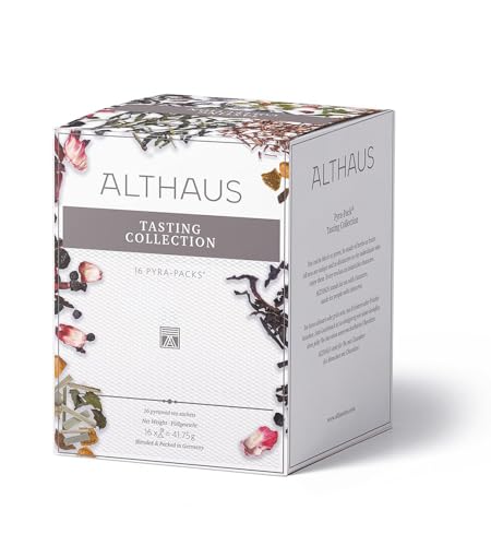 Althaus Tee TASTING COLLECTION Pyra Pack ⋅ 16 Teesorten im Pyramidenbeutel ⋅ Probierbox ⋅ Set Teeverkostung ⋅ optimal zum Verschenken von Althaus