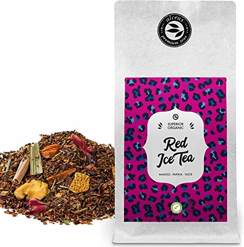 "Red" Eistee Rooibos Tee Lose Mango Papaya Geschmack, Roibusch Tee Aromatisiert u. Koffeinfrei, 100 Gramm von alveus von Alveus