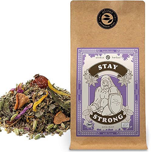 "Stay Strong" Kräutertee Lose Bio mit Anis Minze Geschmack | Kräutermischung ohne Aroma | 100 Gramm (ca. 40 Tassen) von alveus | Produkt aus Deutschland | von Alveus