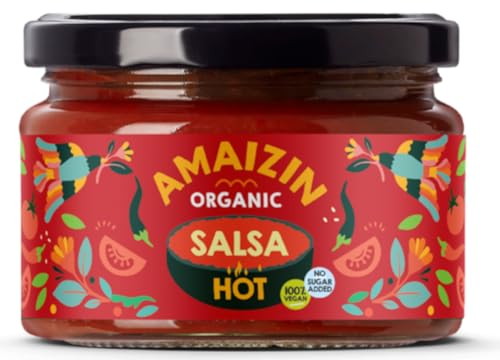 Amaizin Bio Salsa scharf 1x260g - köstlicher BIO Dip hot, alle Zutaten stammen aus biologischem Anbau. von Amaizin