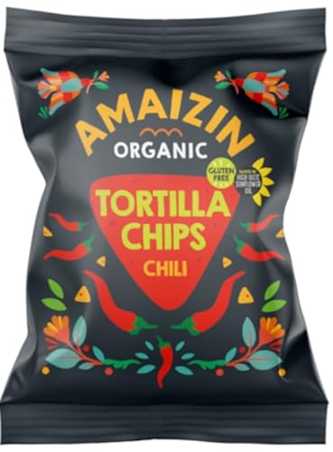 Amaizin Bio Tortilla Chips Chili 15x75g GGB - Mexikanische Tortillachips mit Chiligeschmack von Amaizin