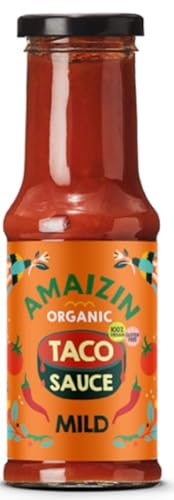 Amaizin Taco Sauce mild 6x220g - köstliche, milde Taco BIO Soße, alle Zutaten stammen aus biologischem Anbau. von Amaizin