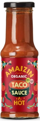 Amaizin Taco Sauce scharf 6x220g - köstliche Taco BIO Soße hot mit Jalapeno, alle Zutaten stammen aus biologischem Anbau. von Amaizin