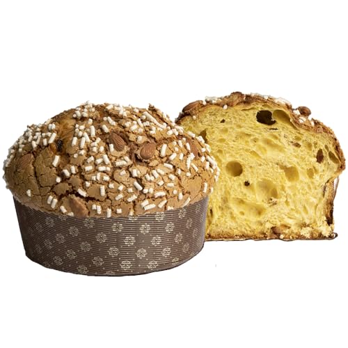 Klassischer handgefertigter Panettone mit Mandeln | Australische Rosinen | ohne Kandierte | La Torraca Gebäck | 1,2 kg | Hohe Qualität | Cilento | Kampanien | Süßes Weihnachten von Amanti taste and passion