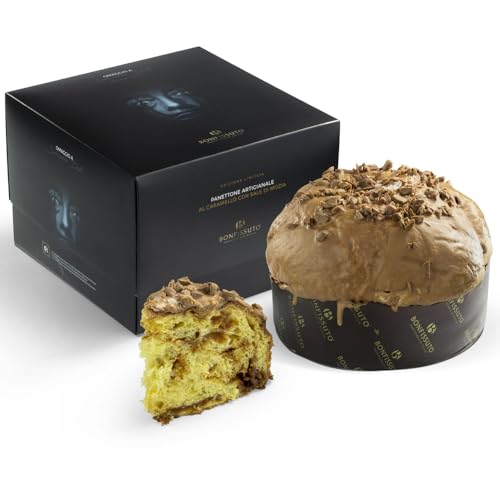 Panettone Artigianale Karamell und Körner Mozia-Salz | Bonfissuto | sizilianisches Gebäck | Canicattì Sicilia | 1 kg | Sammelpackung Salvador Dali | Weihnachtsgeschenk von Amanti taste and passion