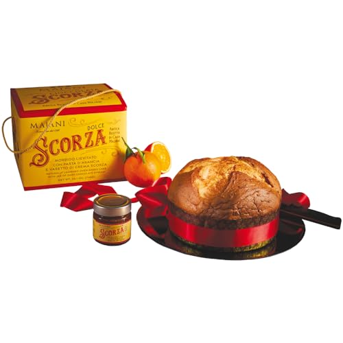 Traditioneller Panettone aus der Rinde | Majani | Pasta Orange | Glas Creme Aufstrich dunkle Schokolade | 800 g | Piemont | Weihnachten | Süße Weihnachten von Amanti taste and passion