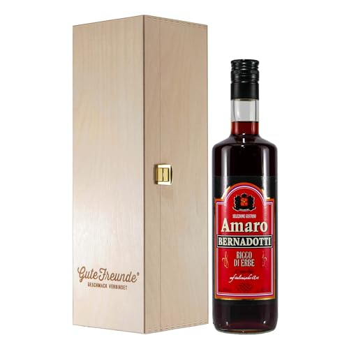 Amaro Bernadotti Kräuterlikör mit Geschenk-Holzkiste von Amaro