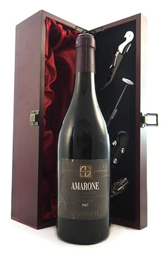 Amarone della Valpolicella Classico 1987 Lenotti (Red wine) in einer mit Seide ausgestatetten Geschenkbox, da zu 4 Weinaccessoires, 1 x 750ml von Amarone della Valpolicella