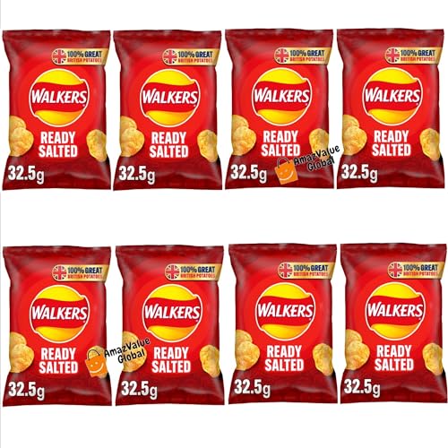 Walkers Fertige gesalzene Kartoffelchips - 8 x 32.5g Pack von AmazValue Global