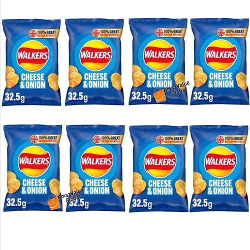 Walkers Käse- und Zwiebelchips - 8 x 32.5g Pack von AmazValue Global