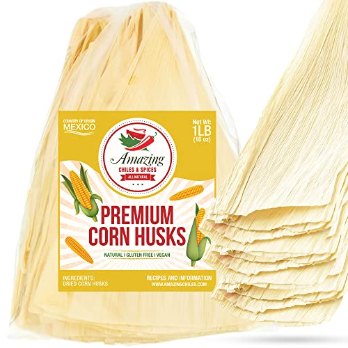 Amazing Chiles and Spices Maisschalen für Tamales 0,5 kg – natürliche und hochwertige getrocknete Maisschalen-Tamale-Wrapper | perfekte Hojas Para Tamal für authentische, aromatische Tamales von Amazing Chiles & Spices