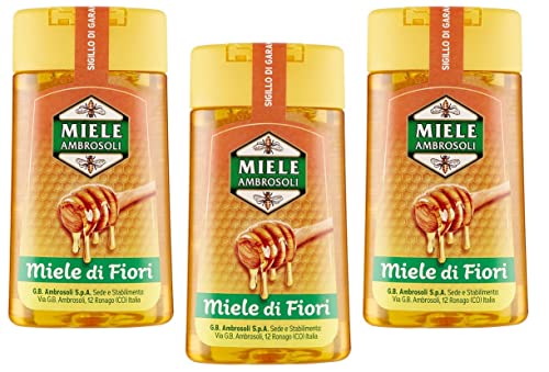 3x Ambrosoli Miele di Fiori Blütenhonig Honig 220g Squeeze Wildblütenhonig von Ambrosoli