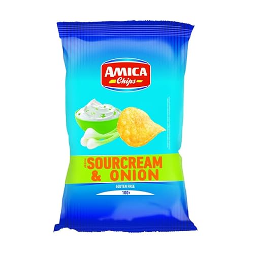 Sourcream & Onion Kartoffelchips mit Sauerrahm & Zwiebel-Geschmack Amica 100g von Amica