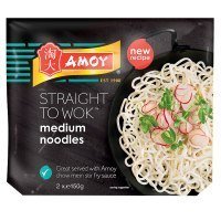 Amoy Straight to Wok Nudeln, mittelgroß, 12 x 2 x 150 g von Amoy