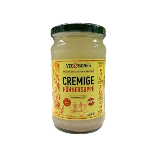 Cremige Hühnersuppe - Veg & Bones - 320 ml | Feine Suppe mit Sahne | Praktische Dose von Anadoludan Sofraniza