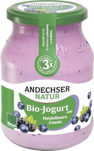 AN Bio-Jogurt mild Heidelbeere 3,8% 12 x 500 gr von Andechser Natur