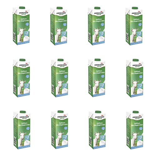 Andechser Natur - Haltbare Ziegenmilch 1,5% fettarm bio - 1 l - 12er Pack von Andechser Natur