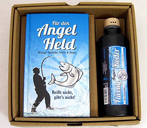 Geschenkbox für den Angelheld mit 0,2l Kräuterlikör 32% vol. von Andrea Verlag