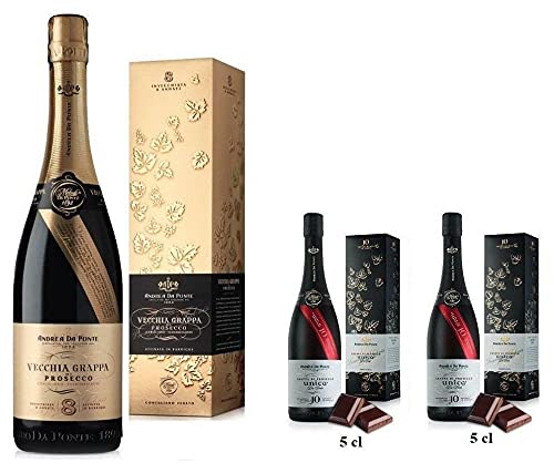 ANDREA DA PONTE VECCHIA GRAPPA DI PROSECCO 8 JAHRE 70 CL MIT 2 EINZIGARTIGEN GRAPPA 10 JAHRE 5 CL von Andrea da Ponte