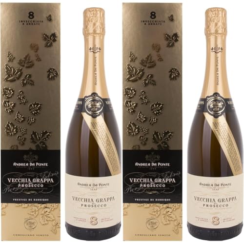 Andrea da Ponte S.P.A. Vecchia Prosecco Di Grappa in Geschenkverpackung Grappa (1 x 0,70 l) (Packung mit 2) von Andrea da Ponte