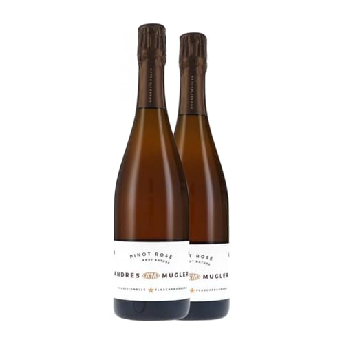 Andres & Mugler Rosé Sekt Spätburgunder Brut Natur Pfälz 75 cl Rosé Sekt (Karton mit 2 Flaschen von 75 cl) von Andres & Mugler