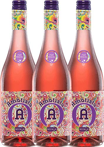 Amatista Moscato Rosado Frizzante - Anecoop - Perlwein 3 x 0,75l VINELLO - 3er - Weinpaket inkl. kostenlosem VINELLO.weinausgießer von Anecoop Bodegas