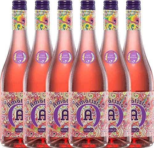 Amatista Moscato Rosado Frizzante - Anecoop - Perlwein 6 x 0,75l VINELLO - 6er - Weinpaket inkl. kostenlosem VINELLO.weinausgießer von Anecoop Bodegas