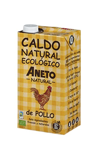 Aneto Caldo Natural de Pollo - Hühnerbrühe Ohne Zusätze BIO, 1er Pack (1 x 1 l) von Aneto