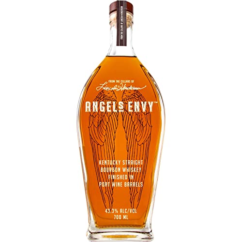 ANGEL’S ENVY Kentucky Straight Bourbon Whiskey, 43,3% Vol., 70 cl / 700 ml, in Portweinfässern nachgereift, Noten von Vanille und gerösteten Nüssen von Angel's Envy