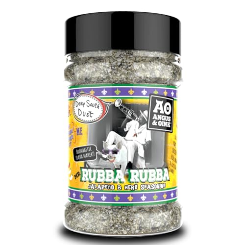 Angus & Oink Rubba Rubba Jalapeno & Jerb Gewürz | 200g Mr Rubba Rubba Rub | Authentische Kreol- und Cajun -Aromen | Perfekt für Garnelen, Schweinefleisch, Fisch, Hühnchen | Vegan freundlich von Angus & Oink