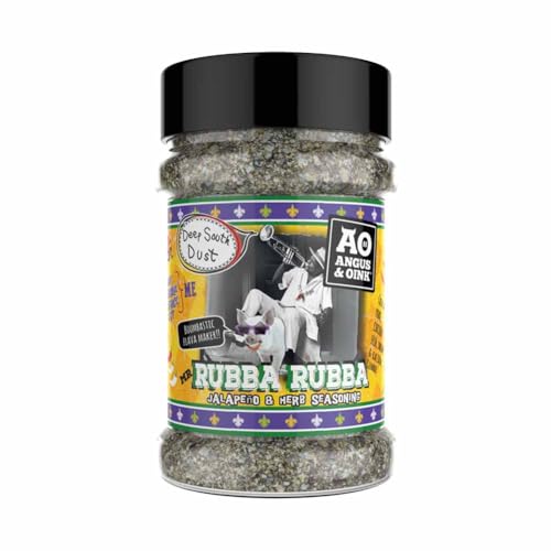 Angus & Oink Rubba Rubba Jalapeno & Jerb Gewürz | 200g Mr Rubba Rubba Rub | Authentische Kreol- und Cajun -Aromen | Perfekt für Garnelen, Schweinefleisch, Fisch, Hühnchen | Vegan freundlich von Angus & Oink