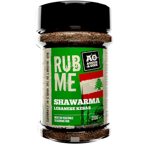 Angus & Oink | Shawarma Lebanese Kebab Rub | Authentische arabische Aromen | Perfekt für Lamm & Gemüse | Ideal zum Grillen, Räuchern & Kochen im Ofen | Glutenfrei | 210g von Angus & Oink