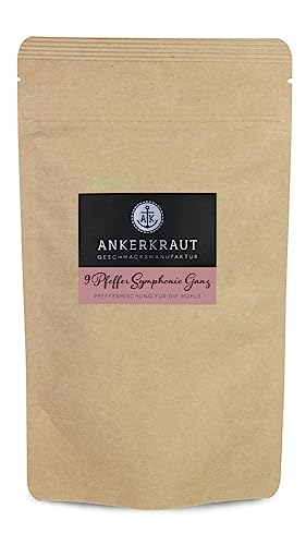 Ankerkraut 9-Pfeffer-Symphonie ganz, 160g im Beutel, Pfeffer für die Mühle, Einzigartiger Mix Verschiedener Sorten, Premium Qualität von Ankerkraut