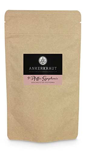 Ankerkraut 9-Pfeffer-Symphonie geschrotet, 450g im XXL-Beutel, Einzigartiger Pfeffer-Mix Verschiedener Sorten, Premium Qualität von Ankerkraut