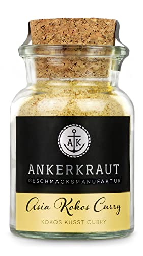 Ankerkraut Asia Kokos Curry, 85g im Korkenglas, Gewürz für Kokos-Milch Gemüse Fleisch, Einfach Lecker Zu Hause Kochen, Premium Qualität in der Pfanne von Ankerkraut