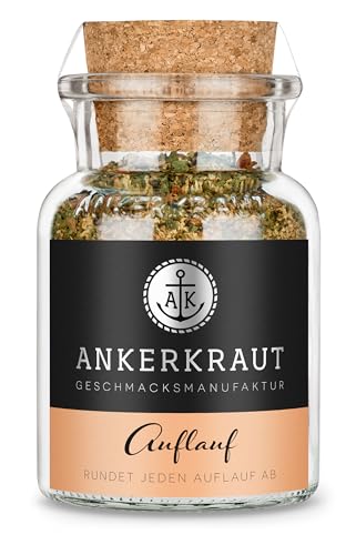 Ankerkraut Auflauf, für Gemüse-, Kartoffel- und Nudelauflauf, Gewürzsalz mit Pfeffer, Petersilie, Knoblauch, Karotte, 90 g im Korkenglas von Ankerkraut