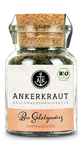 Ankerkraut BIO Salatgewürz Gartenkräuter, für aromatisches Dressing, 80 g im Korkenglas, Dressing mit Geschmack in Bio-Qualität, Salat-Gewürz für zu Hause, Kochen & lecker Essen von Ankerkraut