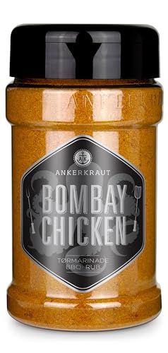 Ankerkraut Bombay Chicken, BBQ-rub, krydderimarinade i økologisk kvalitet til krydret fjerkræ, smagen af Indien med karry og paprika, 230g i strødåse von Ankerkraut