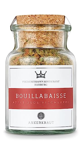 Ankerkraut Bouillabaisse Gewürz, Authentische Gewürzmischung für die klassische französische Fischsuppe und weitere Fisch-Gerichte aus dem Meer, Aromatische Genussmomente, 80 g im Korkenglas von Ankerkraut