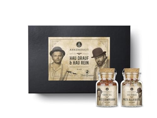 Ankerkraut Bud Spencer & Terence Hill Geschenk-Box, mit Westernpfanne und Pasta alla Napoli, Gewürz-Geschenk in hochwertiger Box von Ankerkraut