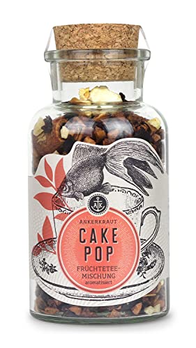 Ankerkraut Cake Pop, Früchte-Tee lose, 120g im Korkenglas, Popcorn-Geschmack mit Apfel-Mandel-Gebäck, heiß aufgießen, für Genuss pur, ca. 25 Tassen von Ankerkraut