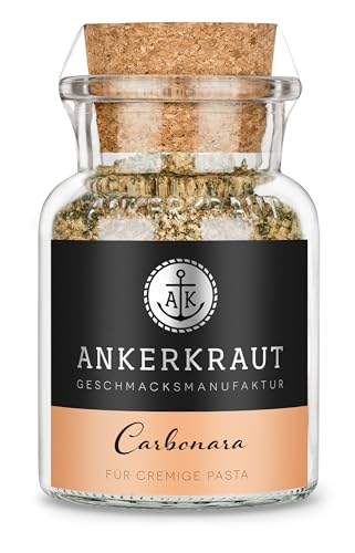 Ankerkraut Carbonara, Gewürzzubereitung für Nudeln, Pasta Carbonara mit Spaghetti, Sahne, Speck und Gewürze, 90 g im Korkenglas von Ankerkraut