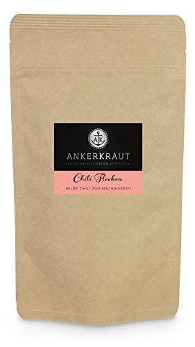 Ankerkraut Chili Flocken, 130g im Beutel, Gewürz-Flocken Scharf Feurig Geschrotet, Premium Qualität Natur von Ankerkraut